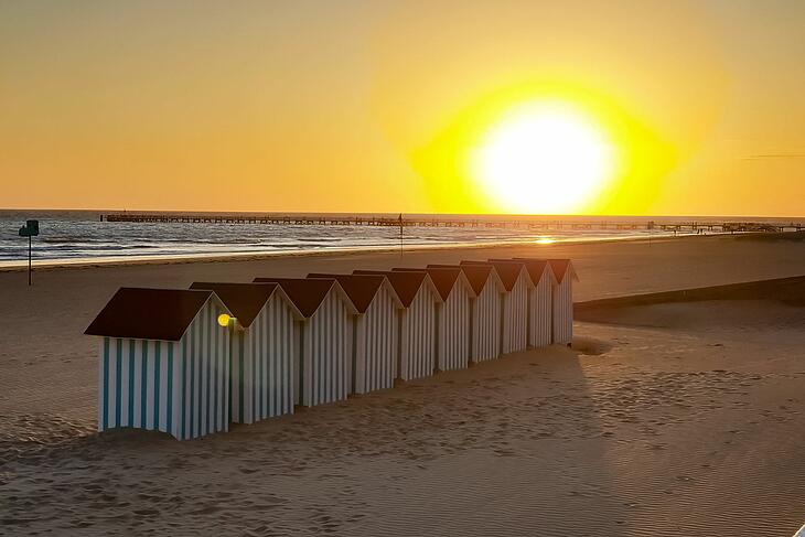 cabines sur l'une des plus belles plages de Vendée