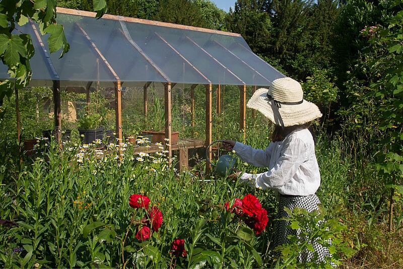 [Translate to Allemand:] un jardin potager dans un camping de luxe en France